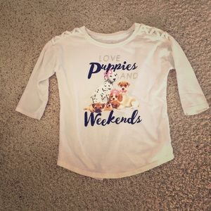 Justice white puppy shirt